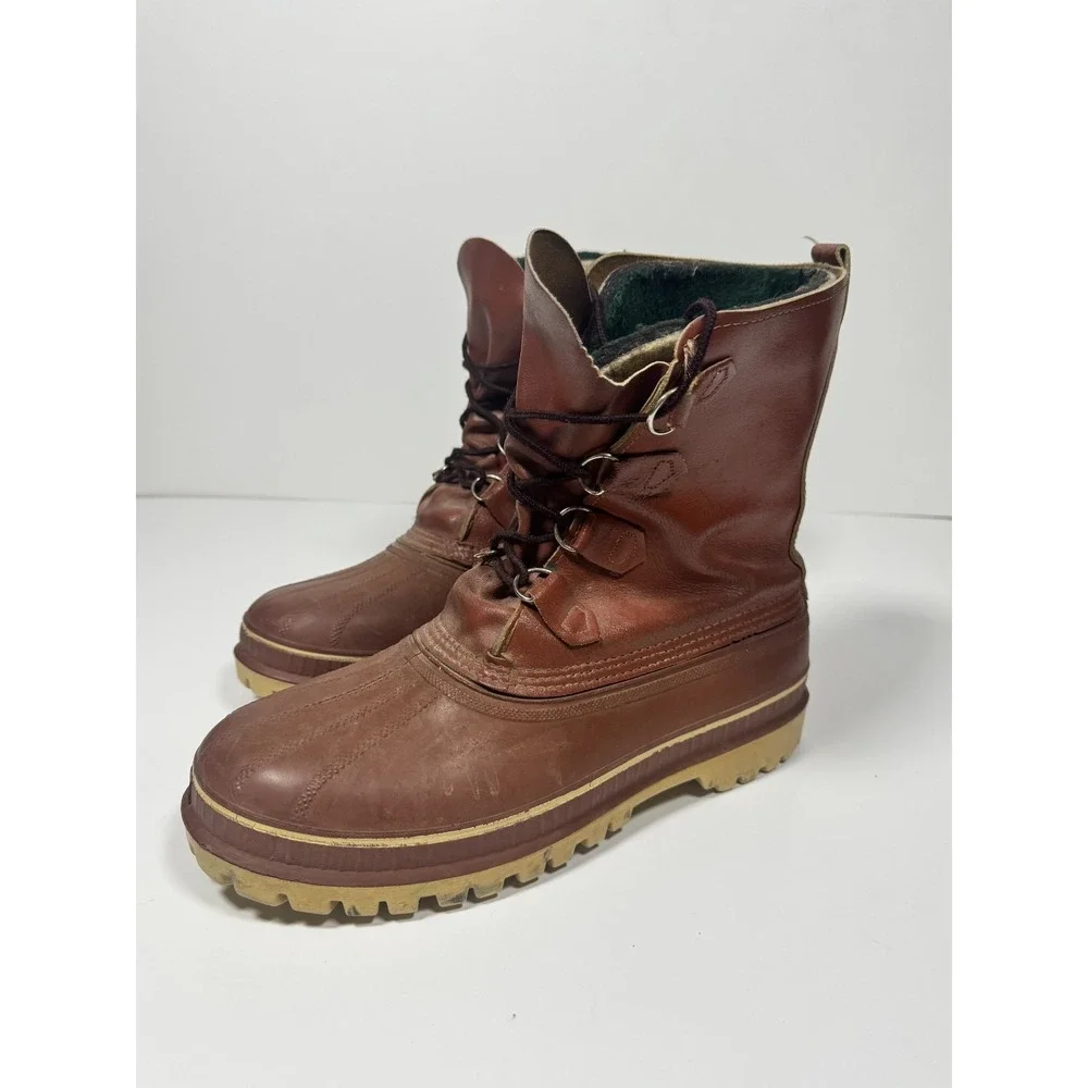 Sorel Felt Labeling Law Men's Snow Boots 11‎ Brown Mid Calf Casual Lace Up Boots